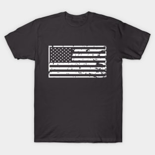 Vintage Distressed 1-Color American USA Flag T-Shirt